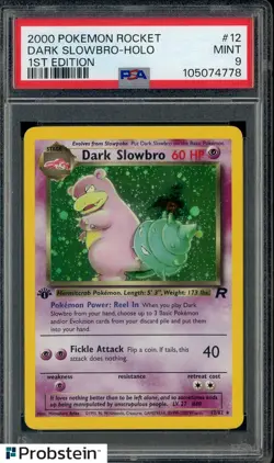 2000 Pokemon Rocket #12 Dark Slowbro 1st Edition PSA 9 MINT - Image 1
