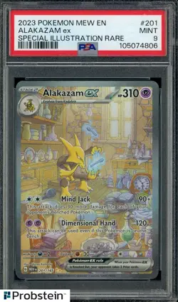2023 Pokemon Mew EN Special Illustration Rare #201 Alakazam Ex PSA 9 MINT - Image 1