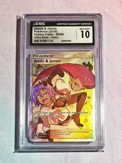 2019 POKEMON HIDDEN FATES ULTRA RARE HOLO #68 JESSIE & JAMES CGC 10 - Image 1