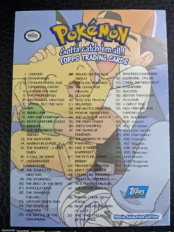 1999 Topps Pokemon First Movie 1st Edition Check List - NM - Image 2