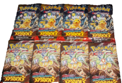 POKEMON SCARLET & VIOLET LOT (8) BOOSTER PACKS SURGING SPARKS NISP - Image 1