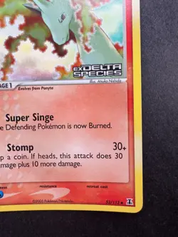2005 Pokemon Rapidash EX Delta Species 52/113 Reverse Holo STAMPED - Image 5