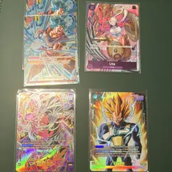 Bandai Dragon Ball Super & One Piece Card Game Foil Lot Goku Vegeta Uta English - Image 1