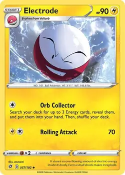 Electrode Uncommon SWSH02: Rebel Clash 057/192 NM English Pokemon Card - Image 1