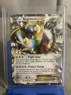 Registeel EX 081/124 Ultra Rare Holo English Pokemon Card *Near Mint* - Image 1