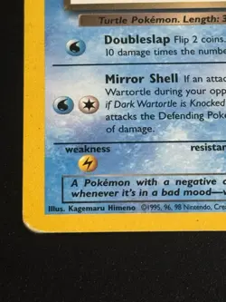 Dark Wartortle 46/82 Team Rocket Pokemon Card WOTC - Image 2