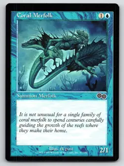 MTG Coral Merfolk Normal C Urza's Saga (USG) 67 NM Magic - Image 1