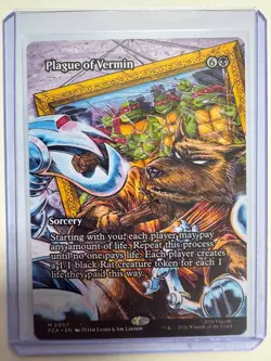 Plague of Vermin #0007 (Borderless) Teenage Mutant Ninja Turtles TMNT MTG NM ENG - Image 1