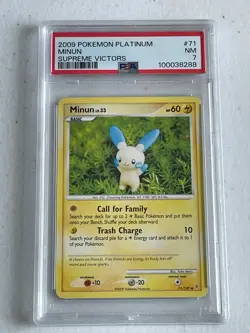 2009 Pokemon Platinum Supreme Victors MINUN #71! PSA 7! NEAR-MINT! LOW POP = 5 - Image 1