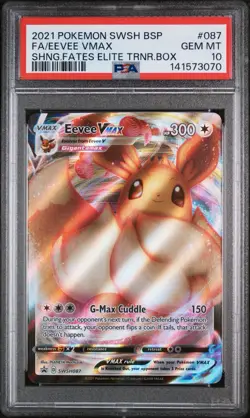 PSA 10 Eevee VMAX SWSH087 Black Star Promo Shining Fates ETB Pokemon Card - Image 1
