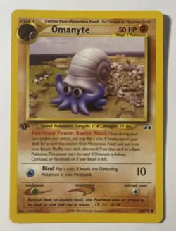 Pokemon - Omanyte - 1st Edition - Neo Destiny - 60/75 - Image 1