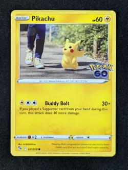 2022 Pokemon PIKACHU #027/078 Pokemon GO Reverse Holo Common English - Image 1