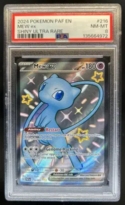 2024 Pokemon Paldean Fates Mew ex Shiny Ultra Rare #216/091 PSA 8 - Image 1