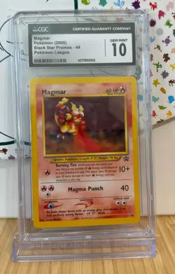 CGC 10 GEM MINT Magmar #44 Black Star Promo - 2000 WotC Pokemon TCG - Image 1
