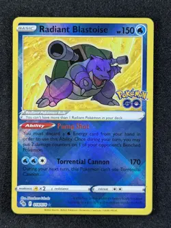 2022 Pokemon RADIANT BLASTOISE #018/078 Pokemon GO Radiant Rare English - Image 1