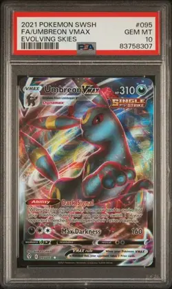 2021 Pokemon Evolving Skies #095 Umbreon VMAX - PSA 10 Gem Mint - Ultra Rare Hol - Image 1