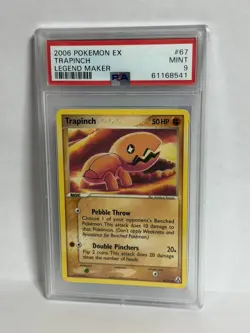 2006 POKEMON EX LEGEND MAKER #67 TRAPINCH PSA 9 Mint - Image 1