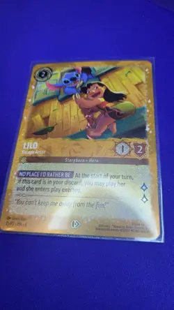 Disney Lorcana TCG Lilo Escape Artist Gold Foil Promo Card 25/P2 - Image 1