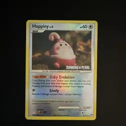 Pokemon TCG Happiny 52/123 Diamond & Pearl Stamped Holo Basic Card 2007 English - Image 1