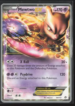 Mewtwo EX Ultra Rare Legendary Treasures 54/113 LP Pokemon Card - Image 1