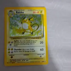 Pokemon Raichu 14/102 Base Set Holo Rare Stage 1 80 HP 1999 English Card - Image 1