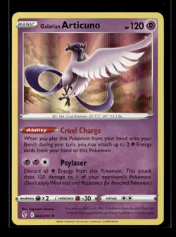 Pokemon Galarian Articuno 063/203 Evolving Skies Holo Rare 4 Card Lot - Image 1