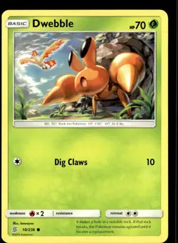 Pokemon Dwebble 10/236 Unified Minds Non Holo Common 2 Card Lot - Image 1