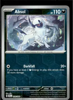 Pokemon Absol 030/064 Shrouded Fable Reverse Holo Common 3 Card Lot - Image 1