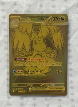 Pokemon Mega Dragonite EX Gold Secret Rare Full Art Foil Card 295/217 ASCEN - Image 1
