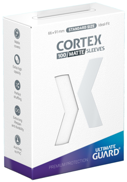 100 Ultimate Guard Cortex Matte White Standard Size Card Sleeves Deck Protector - Image 1