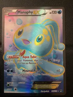Pokemon TCG Manaphy EX Full Art Holo Ultra Rare Card 116/122 XY Breakpoint - Image 1