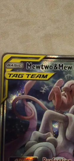 Pokemon Mewtwo & Mew Tag Team Black Star Promo SM191 Full Art HP W/trinket - Image 3