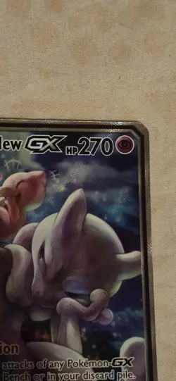 Pokemon Mewtwo & Mew Tag Team Black Star Promo SM191 Full Art HP W/trinket - Image 4