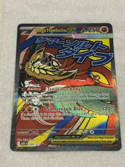 Pokemon TCG Mega Hawlucha Ex 268/217 Ascended Hero’s NM MAR Pack To Sleeve Pull - Image 3