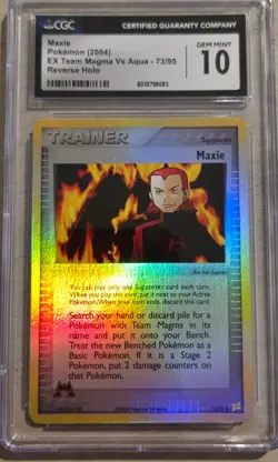 Pokemon Team Magma vs Aqua Trainer Trio CGC 10 / Pristine Archie 2004 - Image 2