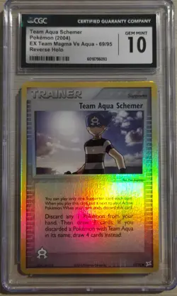 Pokemon Team Magma vs Aqua Trainer Trio CGC 10 / Pristine Archie 2004 - Image 5