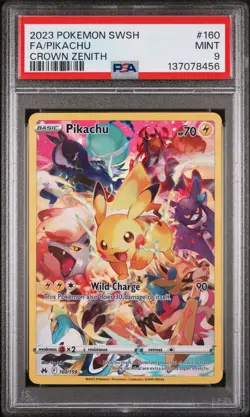2023 Pokemon Sword Shield Crown Zenith Pikachu 160/159 PSA 9 - Image 1