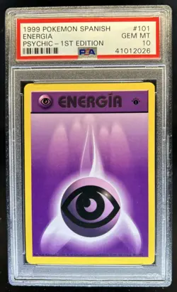 1999 Pokemon 1st Edition Spanish Energia Psychic Energy #101/102 PSA 10 GEM MINT - Image 1