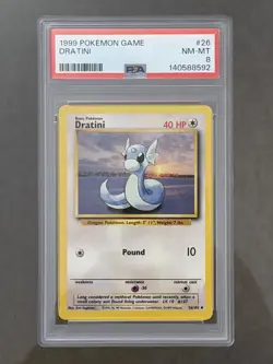 1999 Pokemon Game Dratini Base Set PSA 8 - Image 1