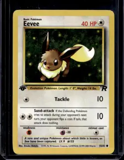 2000 Pokemon Team Rocket First Edition Eevee #55/82 - Image 1