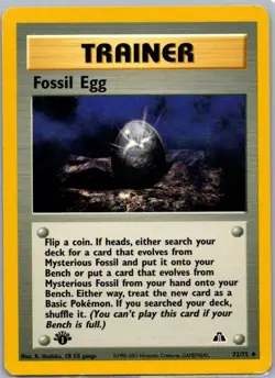 Pokemon TCG Fossil Egg 72/75 Neo Discovery 1st Ed LP - Image 1