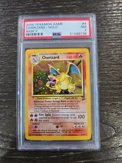 2000 POKEMON BASE SET 2 #4 CHARIZARD-HOLO PSA 7 - Image 1