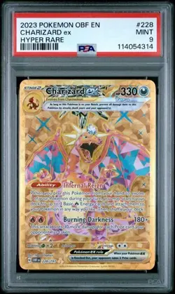 2023 POKEMON OBF EN-OBSIDIAN FLAMES HYPER RARE #228 CHARIZARD EX PSA 9 - Image 1