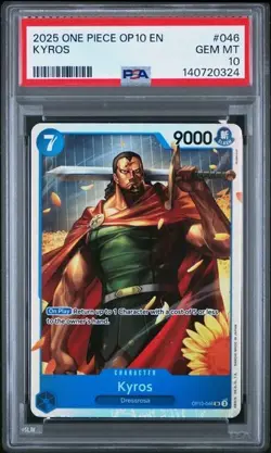 2025 One Piece OP10 EN Kyros PSA 10 GEM SUPER RARE Extended Art #046 - Image 1