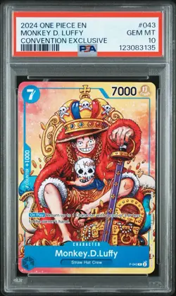 One Piece Monkey D. Luffy Convention Exclusive P-043 PSA 10 Gem Mint English - Image 1