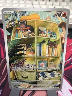 Pokemon TCG Litten Temporal Forces Illustration Card 167/162 Near Mint Condition - Image 1
