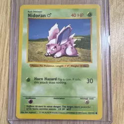 1999 Pokemon Nidoran M 40 HP Common Base Set Shadowless Card 55/102 Vintage TGC - Image 1