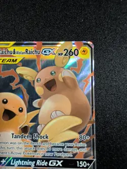 Pokemon GX Unified Minds Alolan Raichu Card 54/236 Ultra Rare SM Holo MP - Image 3