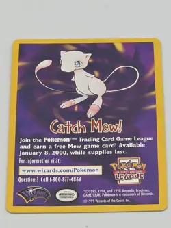 Catch Mew! Promo Pokemon Card Near Mint 1999 - Image 1