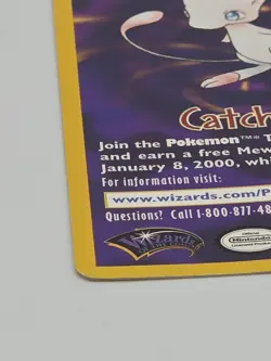 Catch Mew! Promo Pokemon Card Near Mint 1999 - Image 4
